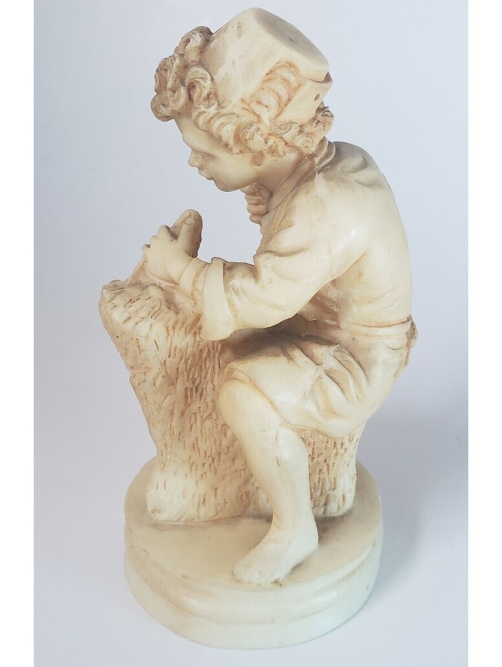 Gino Ruggeri Italian Statue Young Male Carver Boy Michelangelo Figure Italy Art
